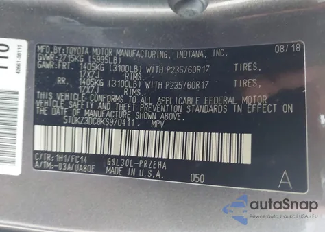 2019 Toyota Sienna Le 8 Passenger из США, поврежденный, VIN 5TDKZ3DC8KS970411